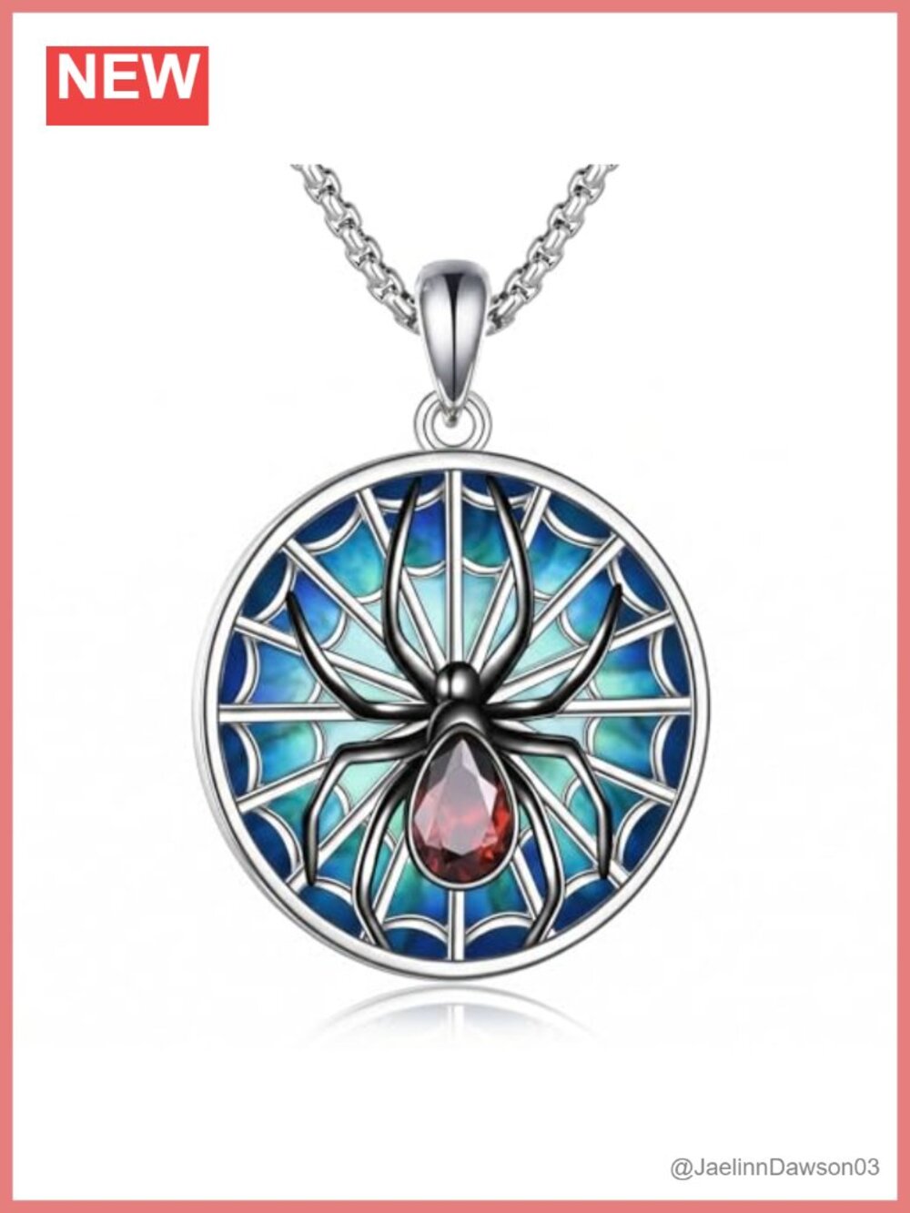 Spider Necklace Gothic Jewelry 18K White Gold Plated Pendant Halloween Gift